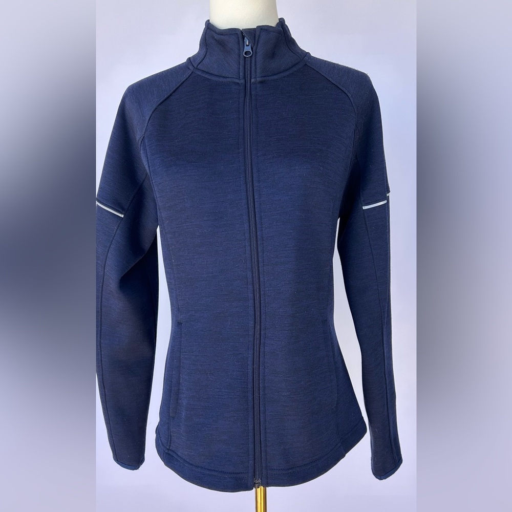 Danskin‎ Now Women’s Performance Jacket Full Zip Mock Neck Navy Size S (4-6)